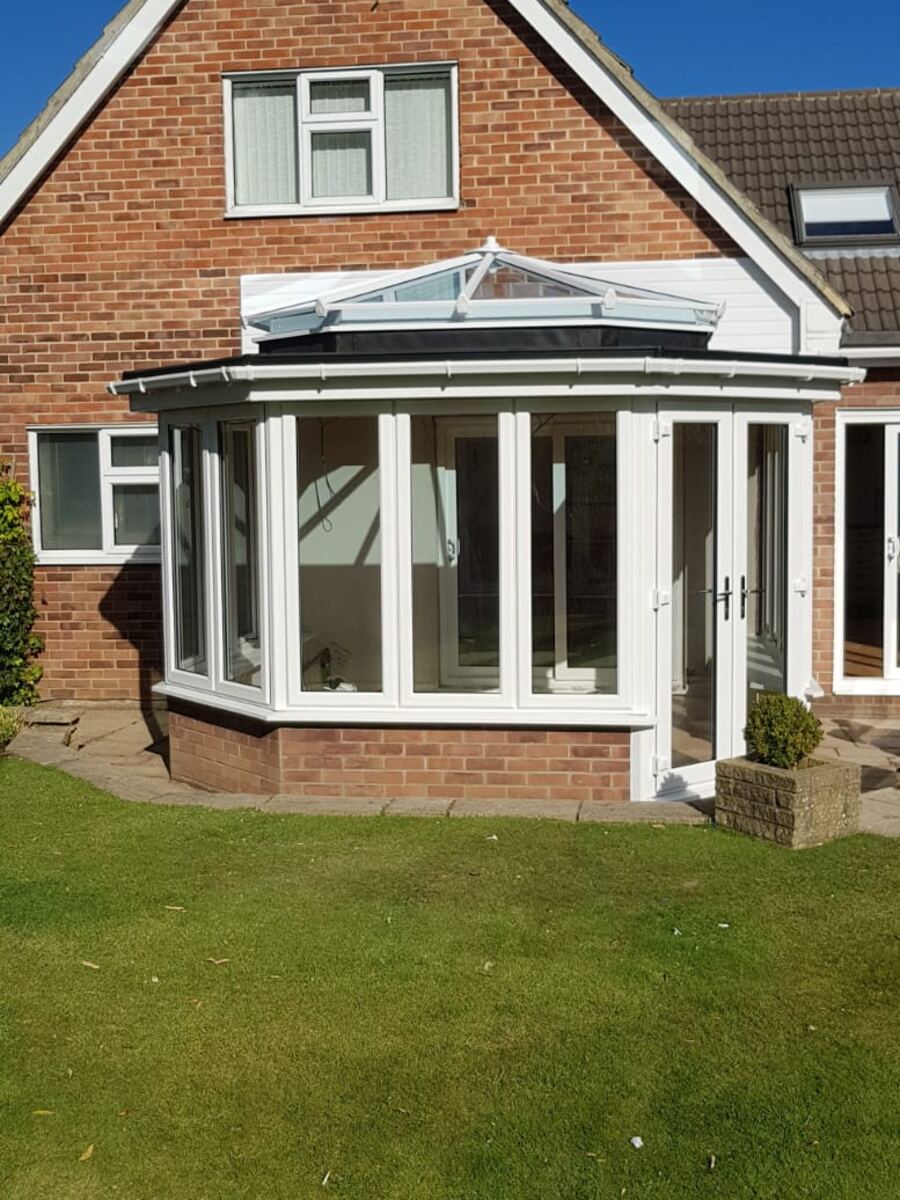 Edwardian conservatory with French doors